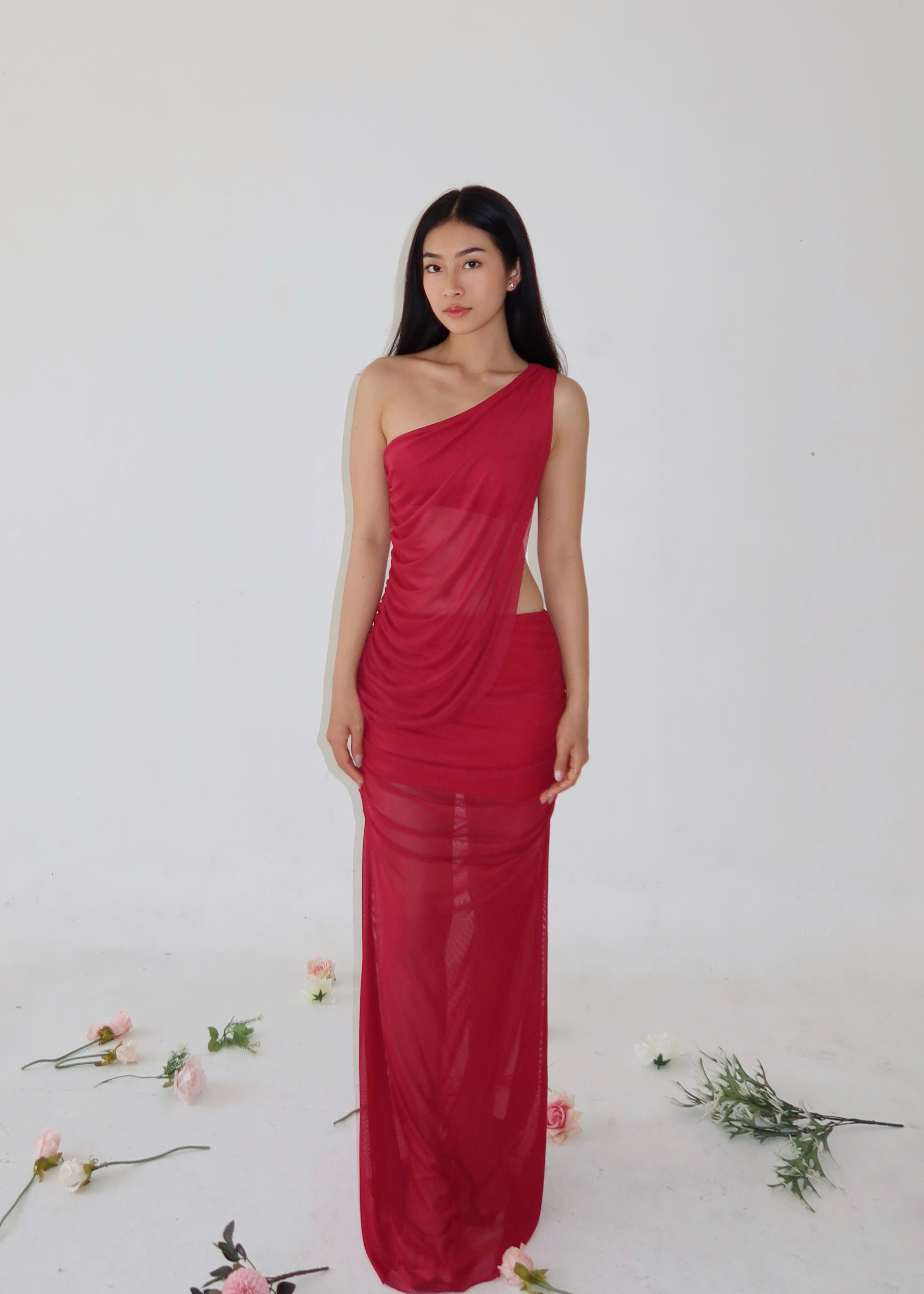 Scarlet Flame Gown In Red