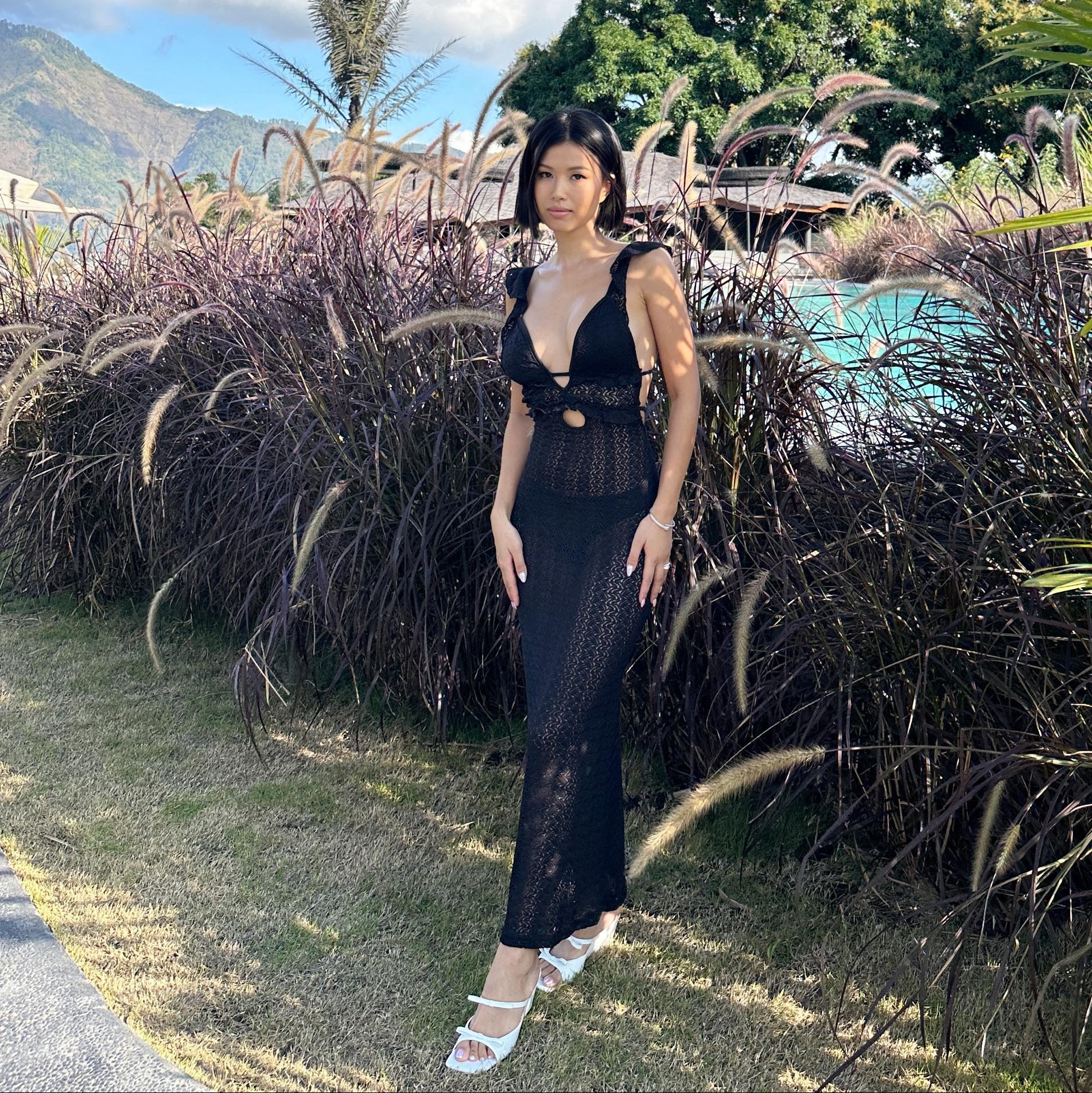Florence Sheer Gown in Black