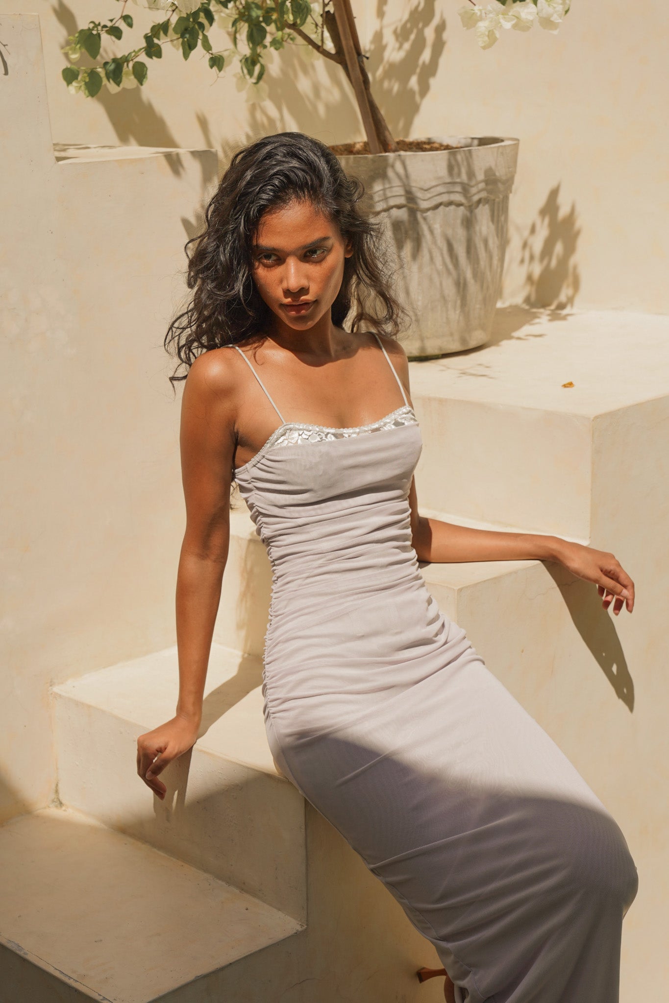 Pura Long Dress in Grey