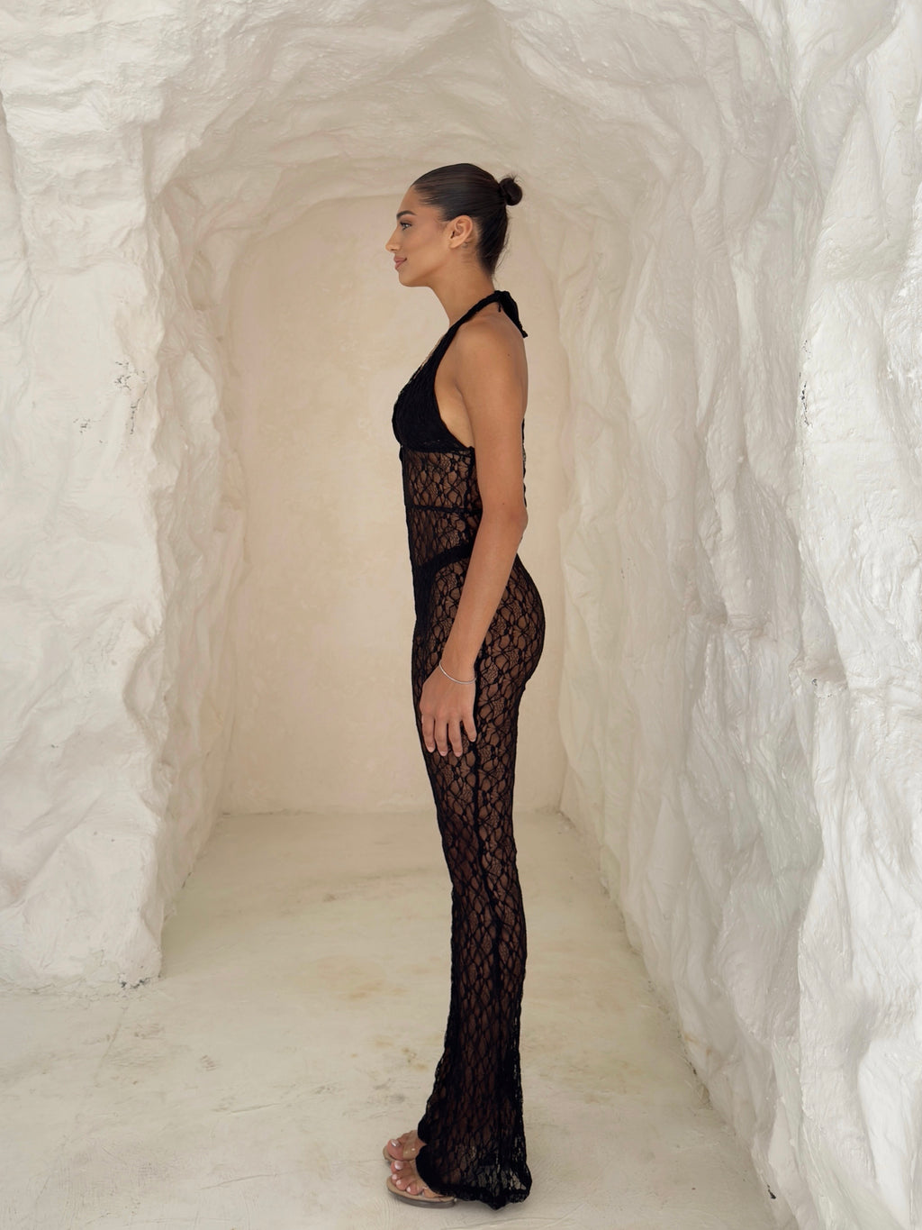 Yuki Lace Jumpsuit in Black