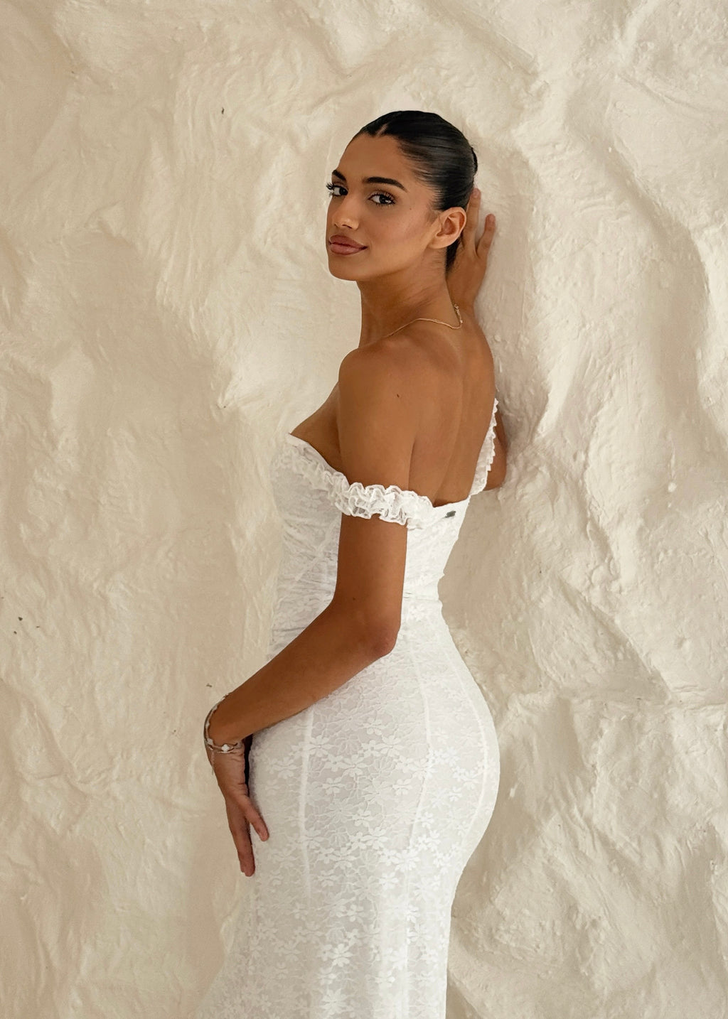 Mili Lace Gown in White