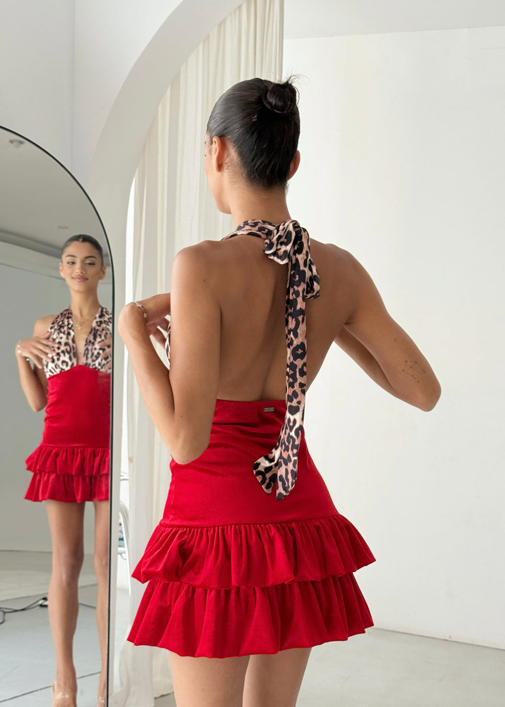 Naia Cocktail Dress in Red