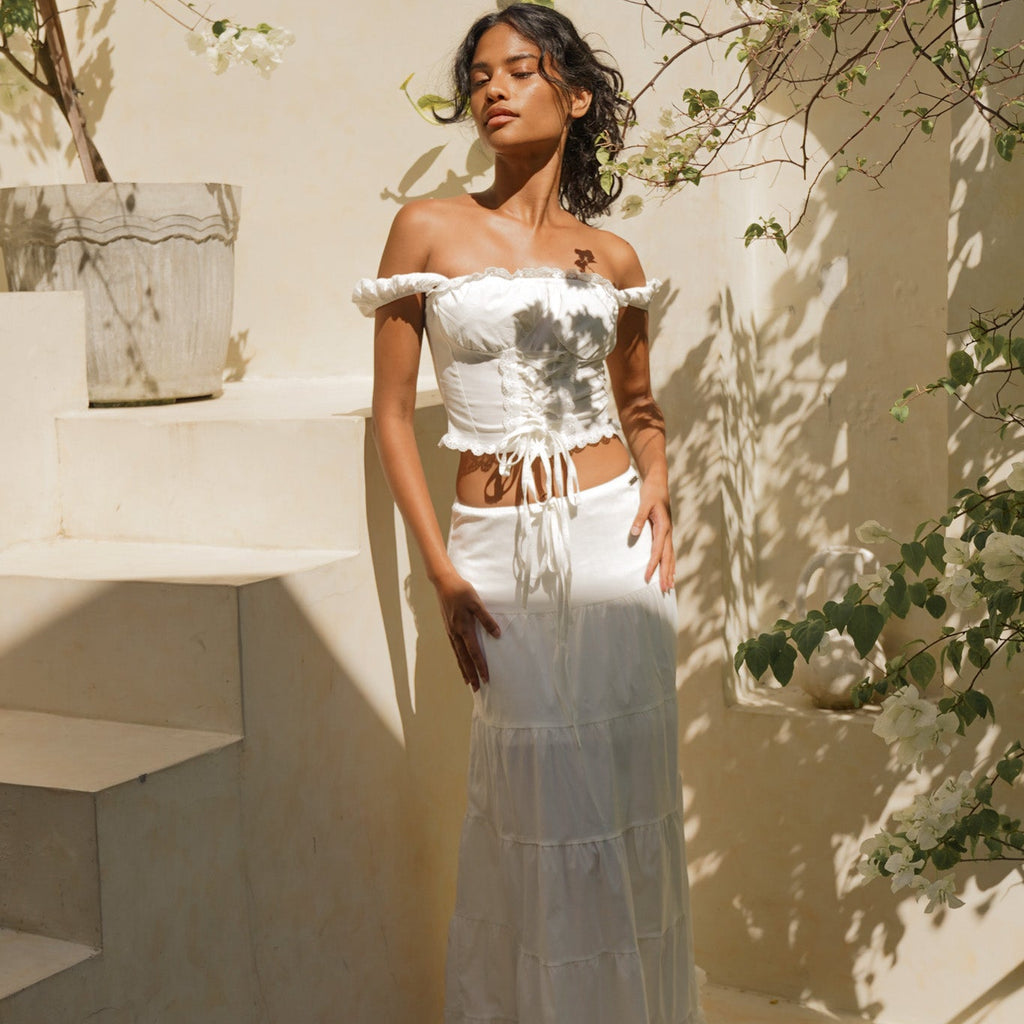 Victoriana Charm Dress in White