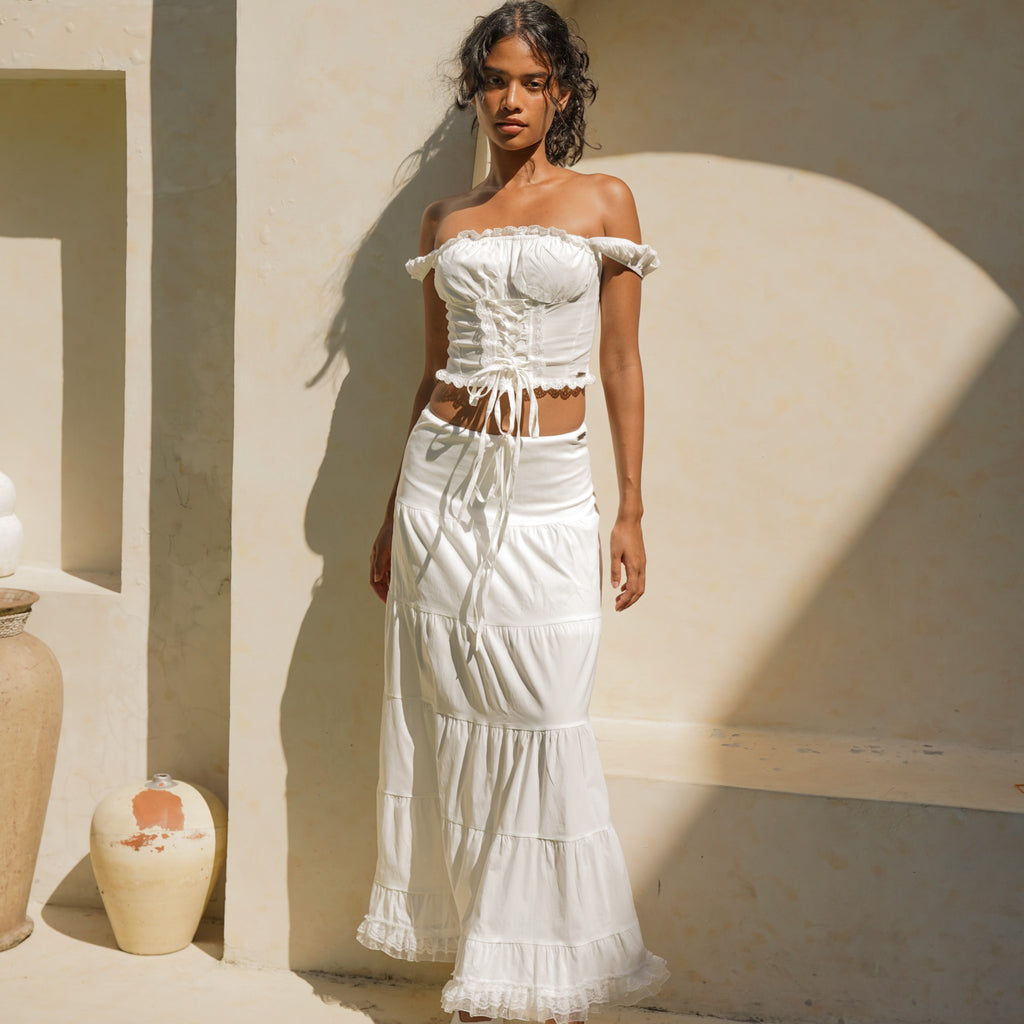 Victoriana Charm Dress in White