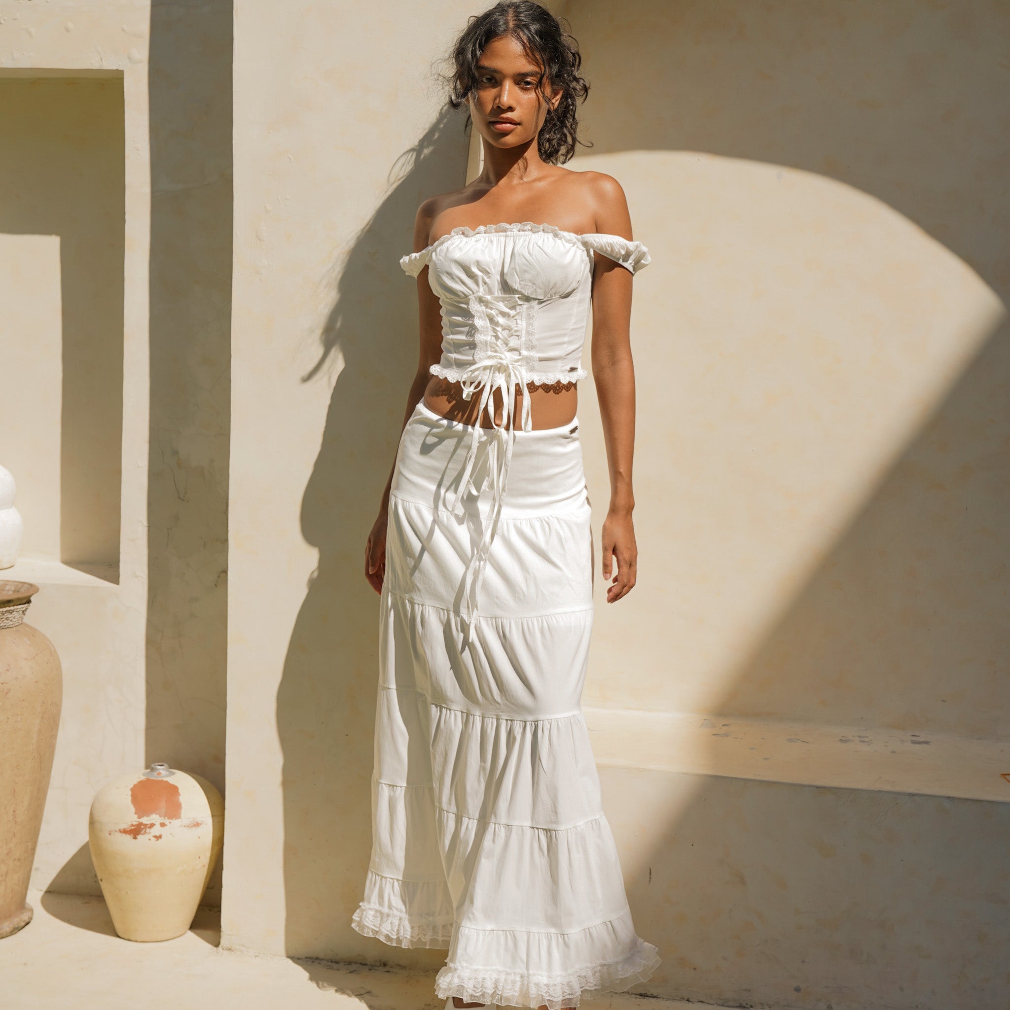 Victoriana Charm Dress in White