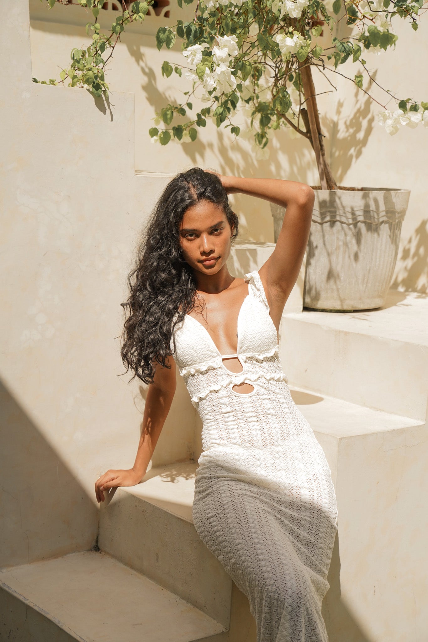 Florence Sheer Gown in White
