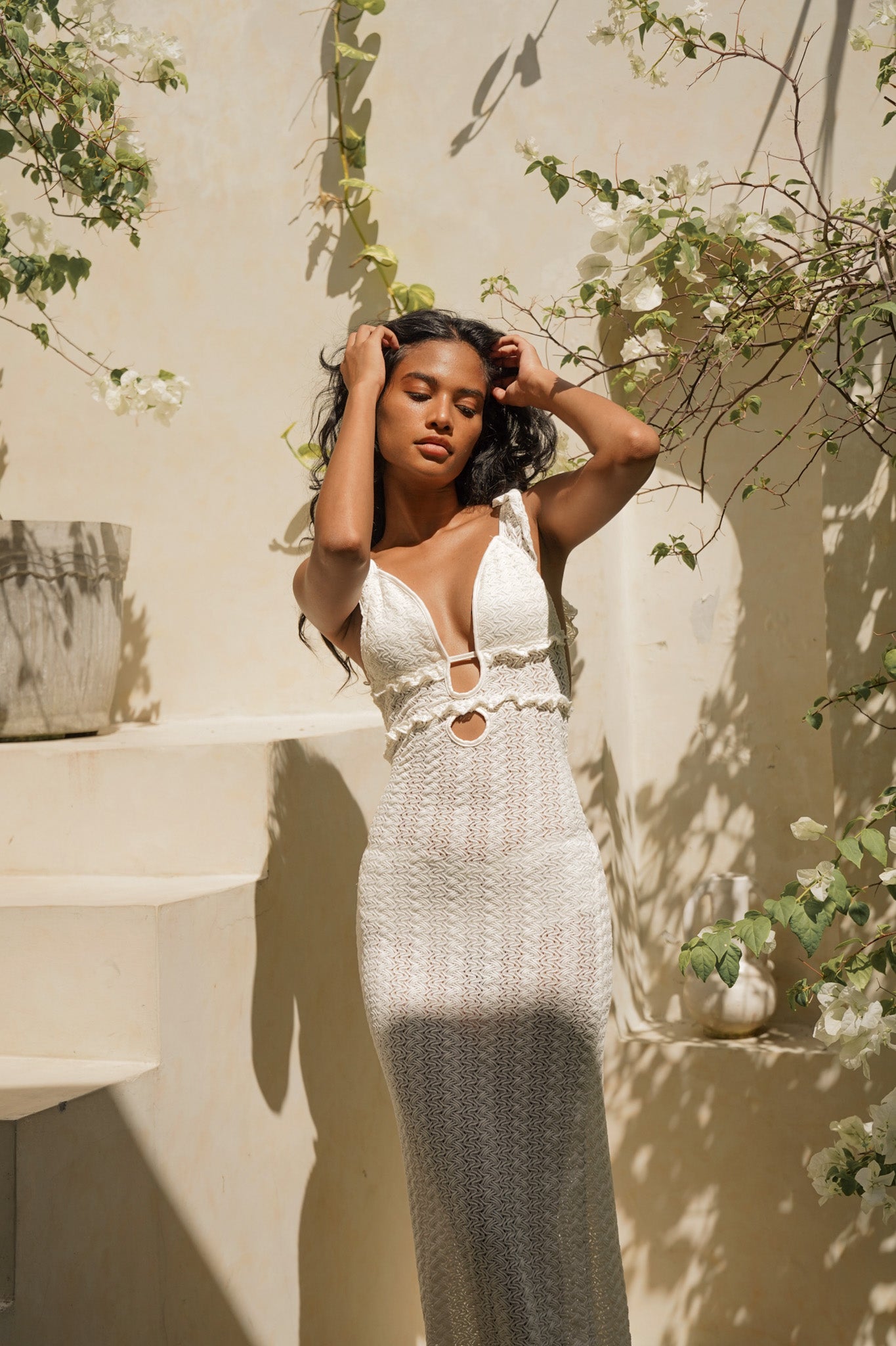 Florence Sheer Gown in White