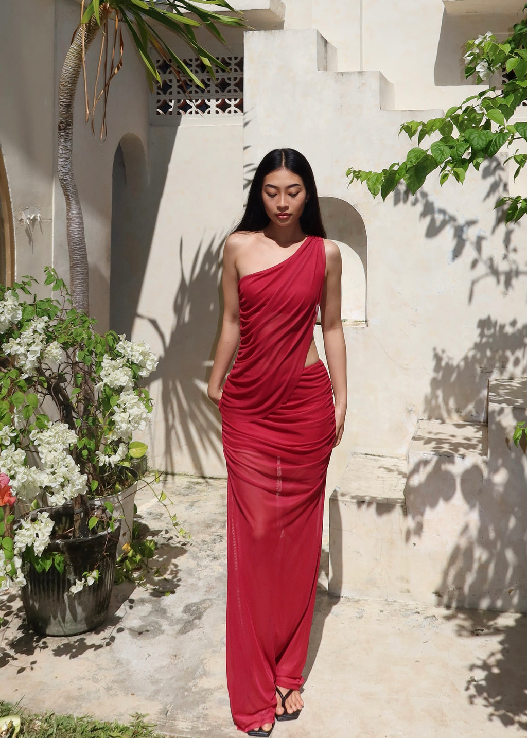 Scarlet Flame Gown In Red