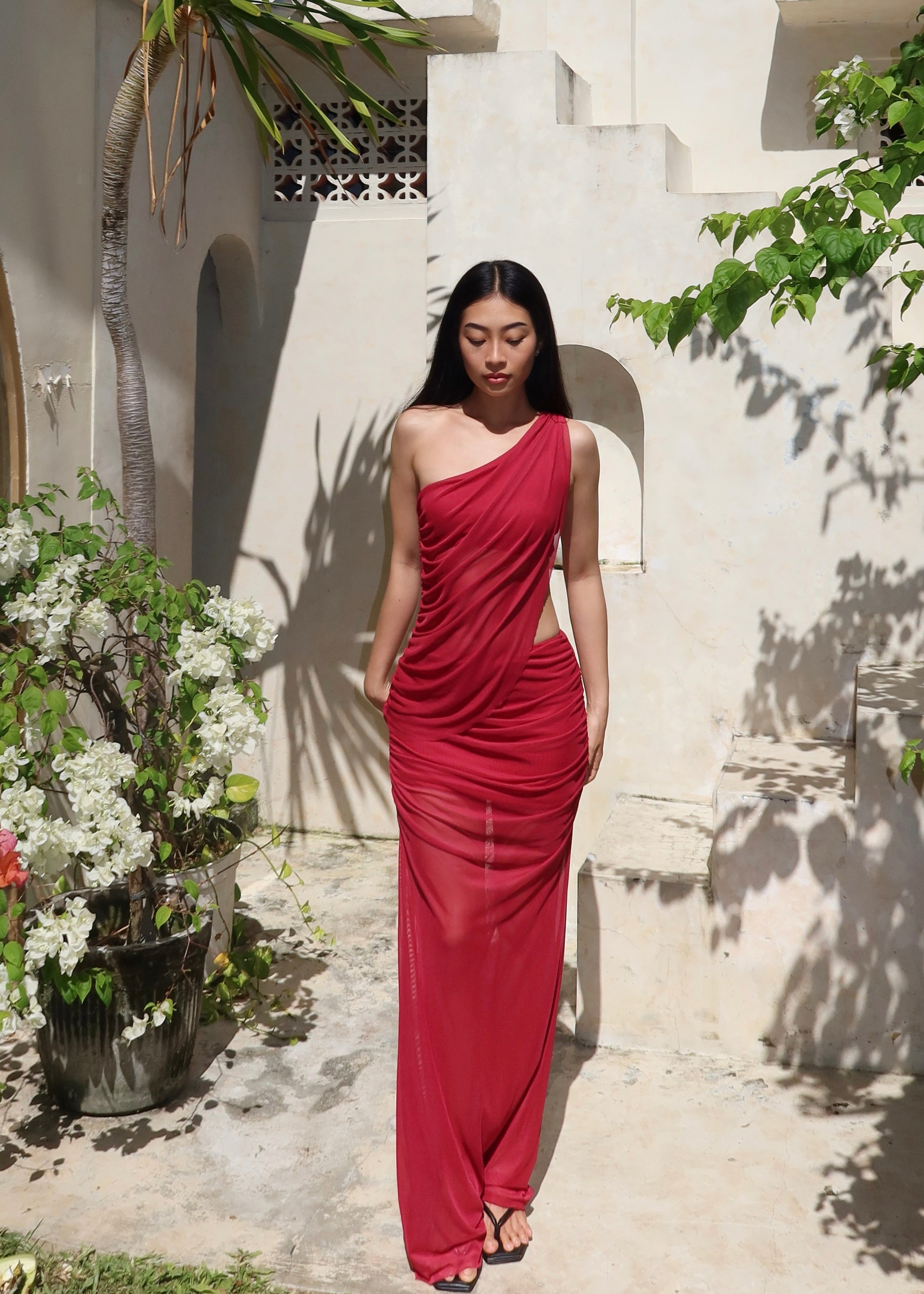 Scarlet Flame Gown In Red