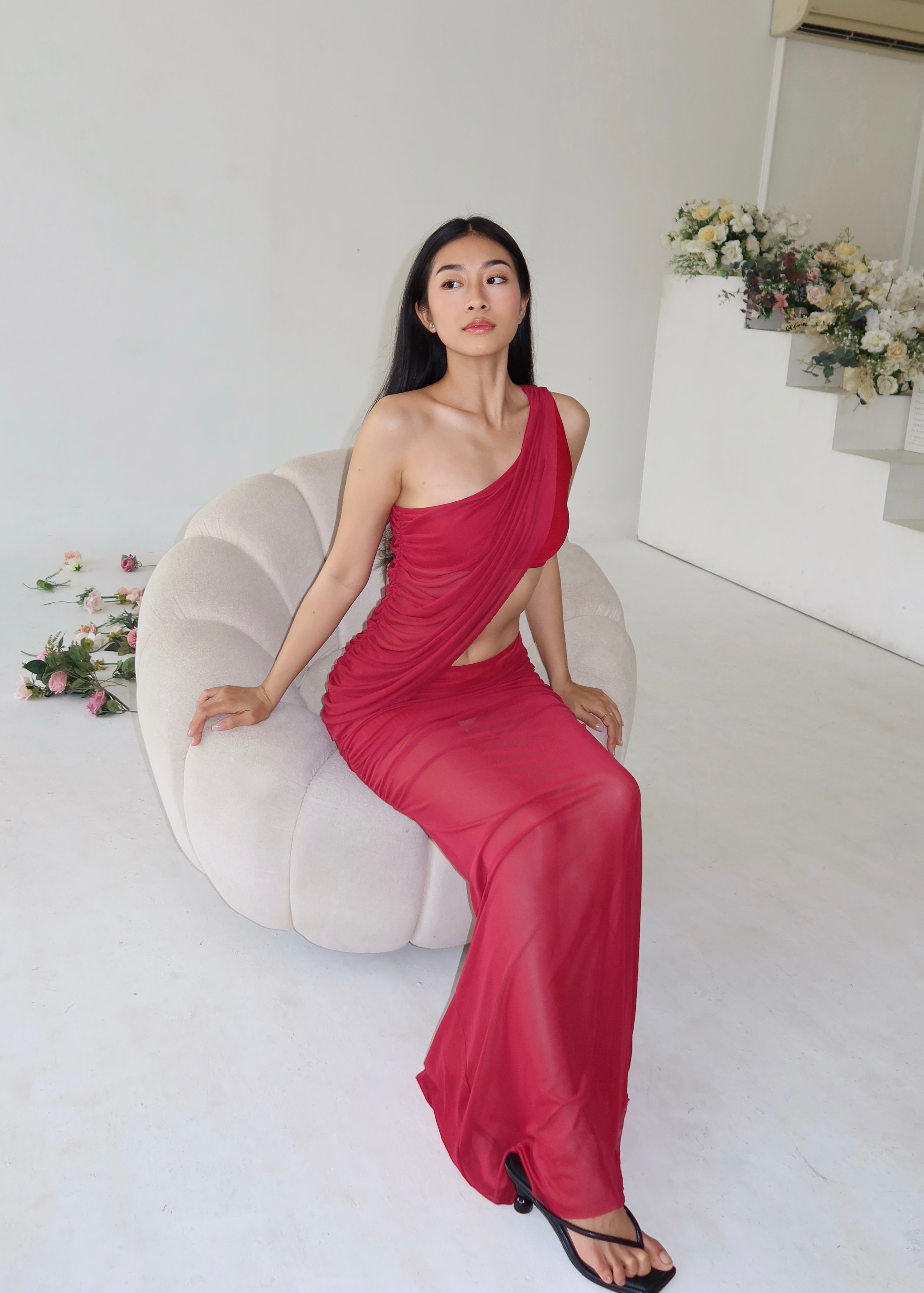 Scarlet Flame Gown In Red