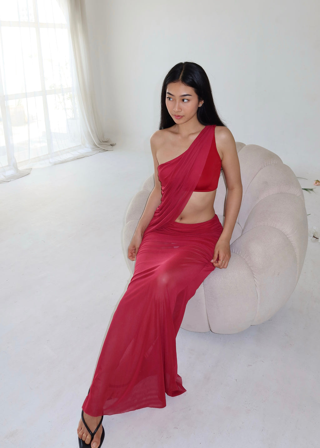 Scarlet Flame Gown In Red