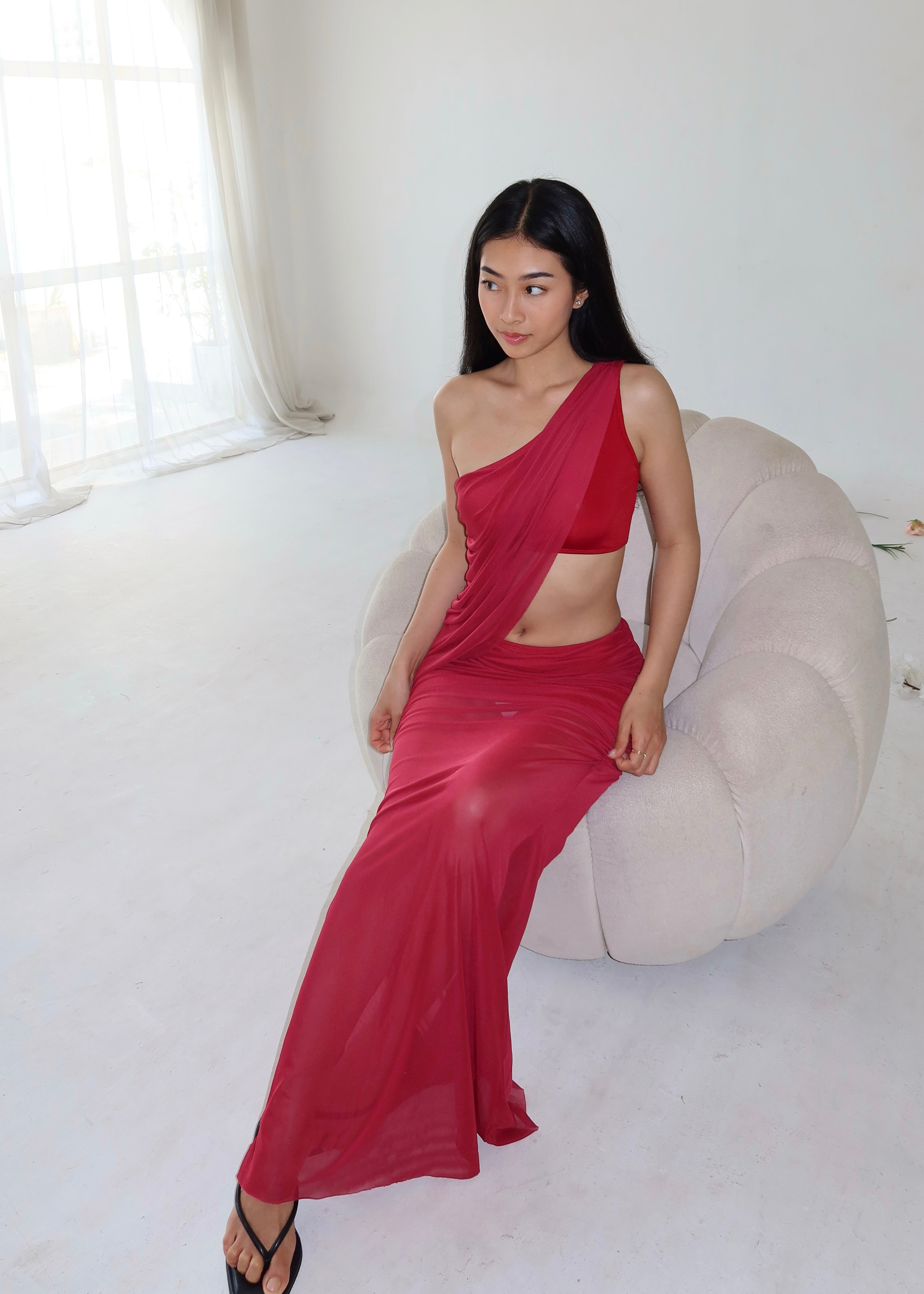 Scarlet Flame Gown In Red
