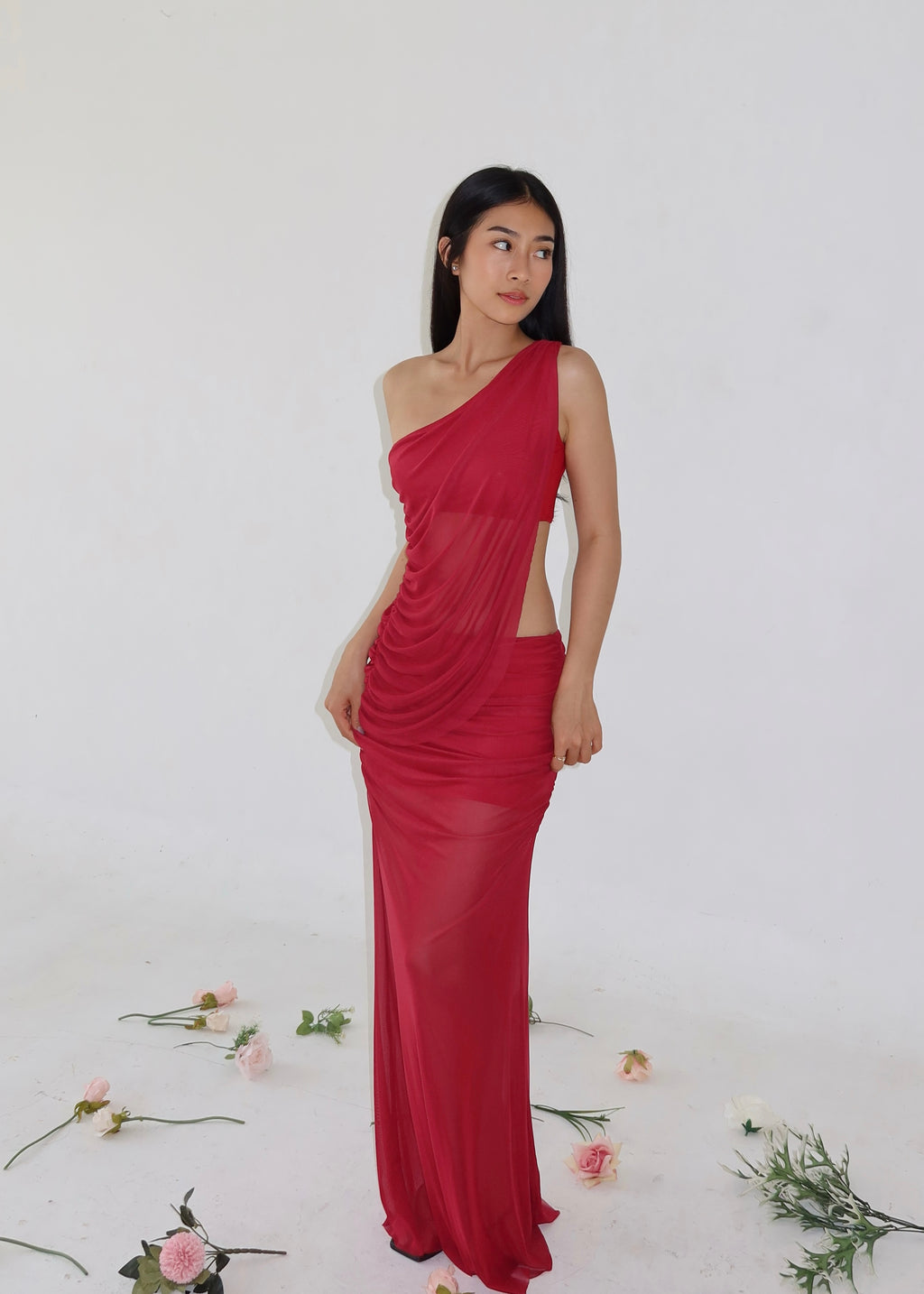 Scarlet Flame Gown In Red
