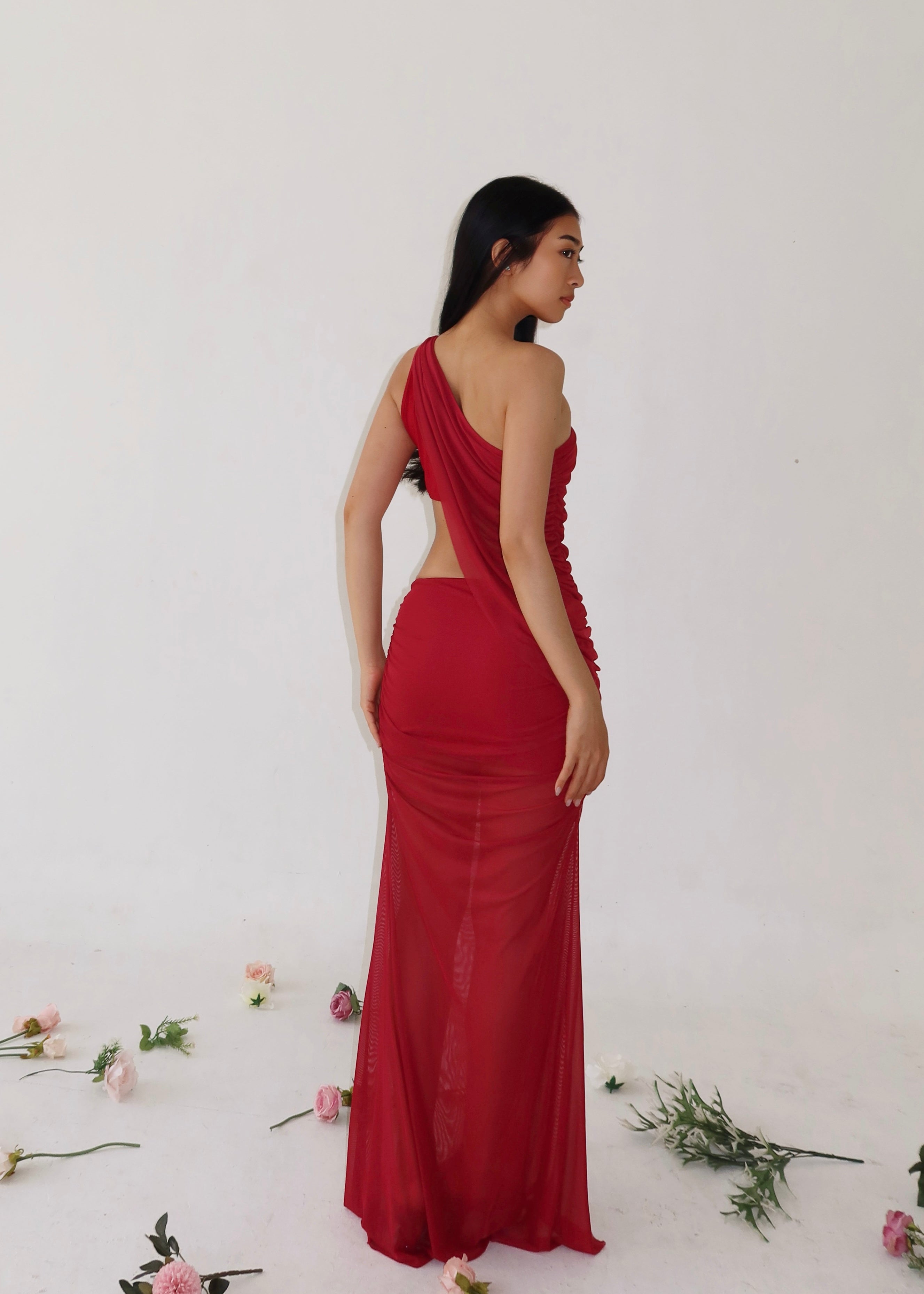 Scarlet Flame Gown In Red