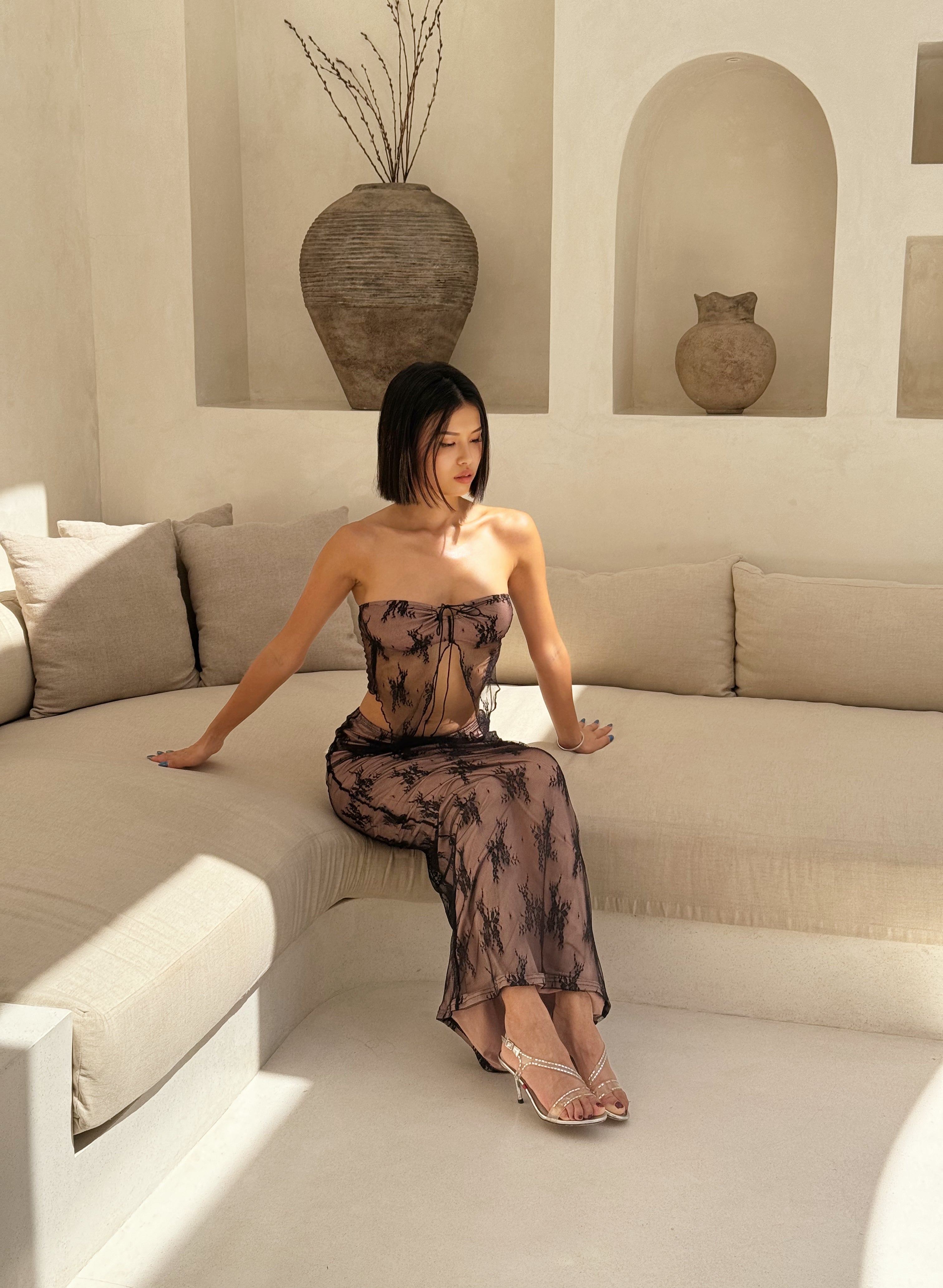See-Me-Through Maxi Set in Black