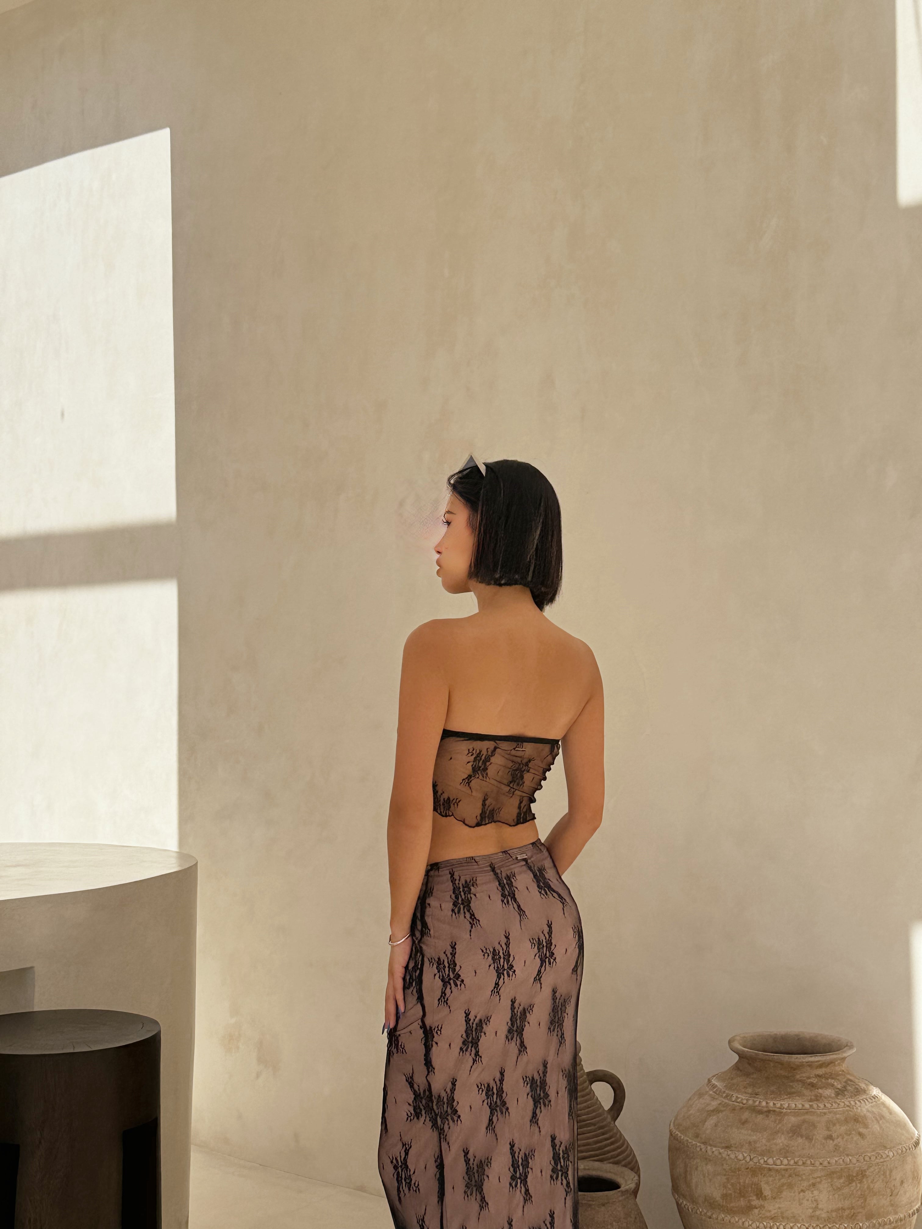 See-Me-Through Maxi Set in Black