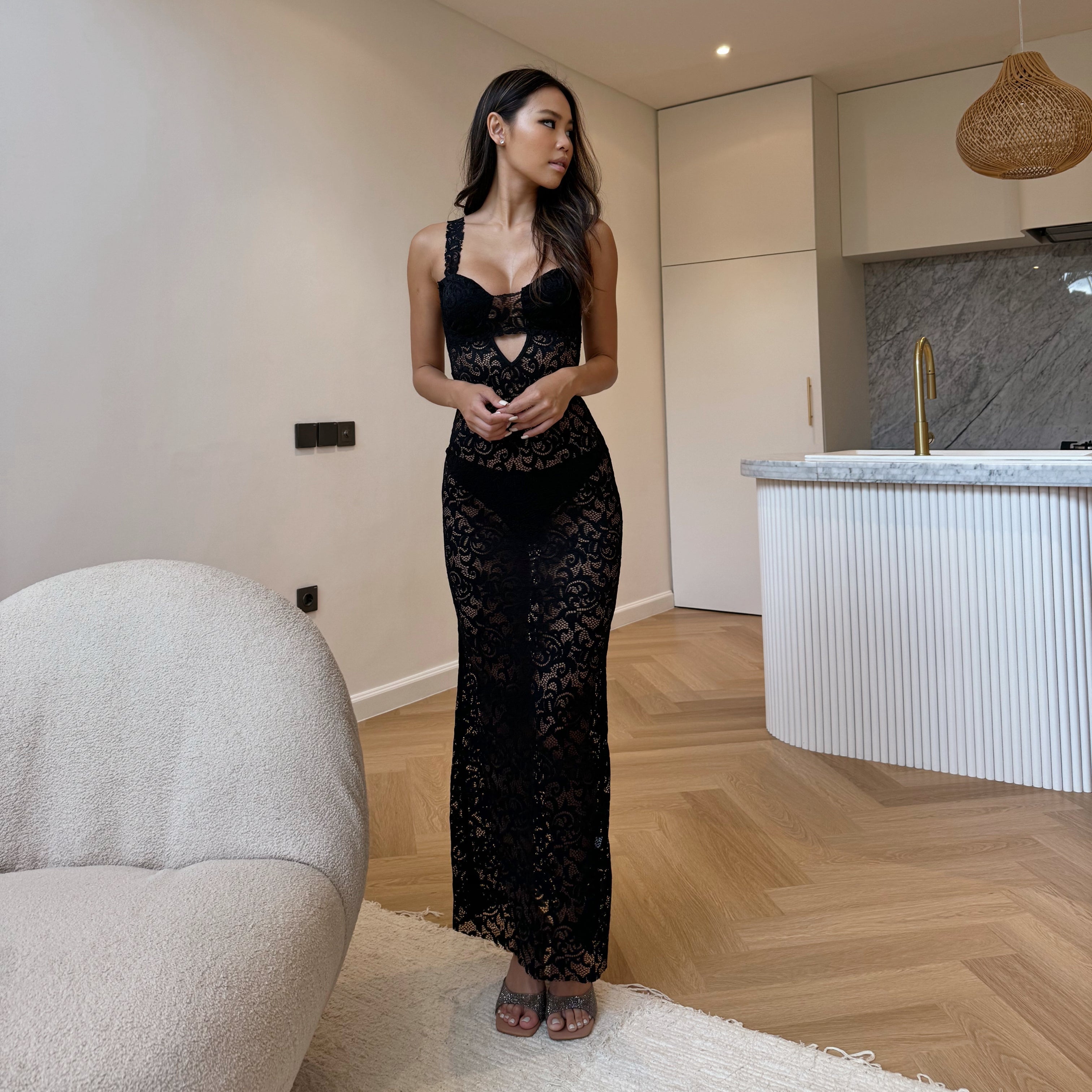 Aurora Charm Dress in Black